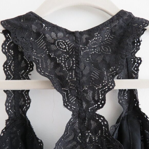 FELINA Lace Racerback‎ Wireless Bra Bralette Stretch Black - Size Medium - Picture 10 of 14